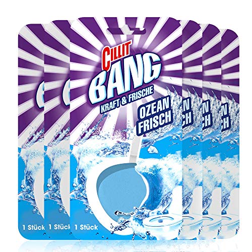 CILLIT BANG Kraft und Frische WC Spüler Ozean Frisch - Reinigender WC Stein mit Frischeduft - 6 x 1er Pack Cover