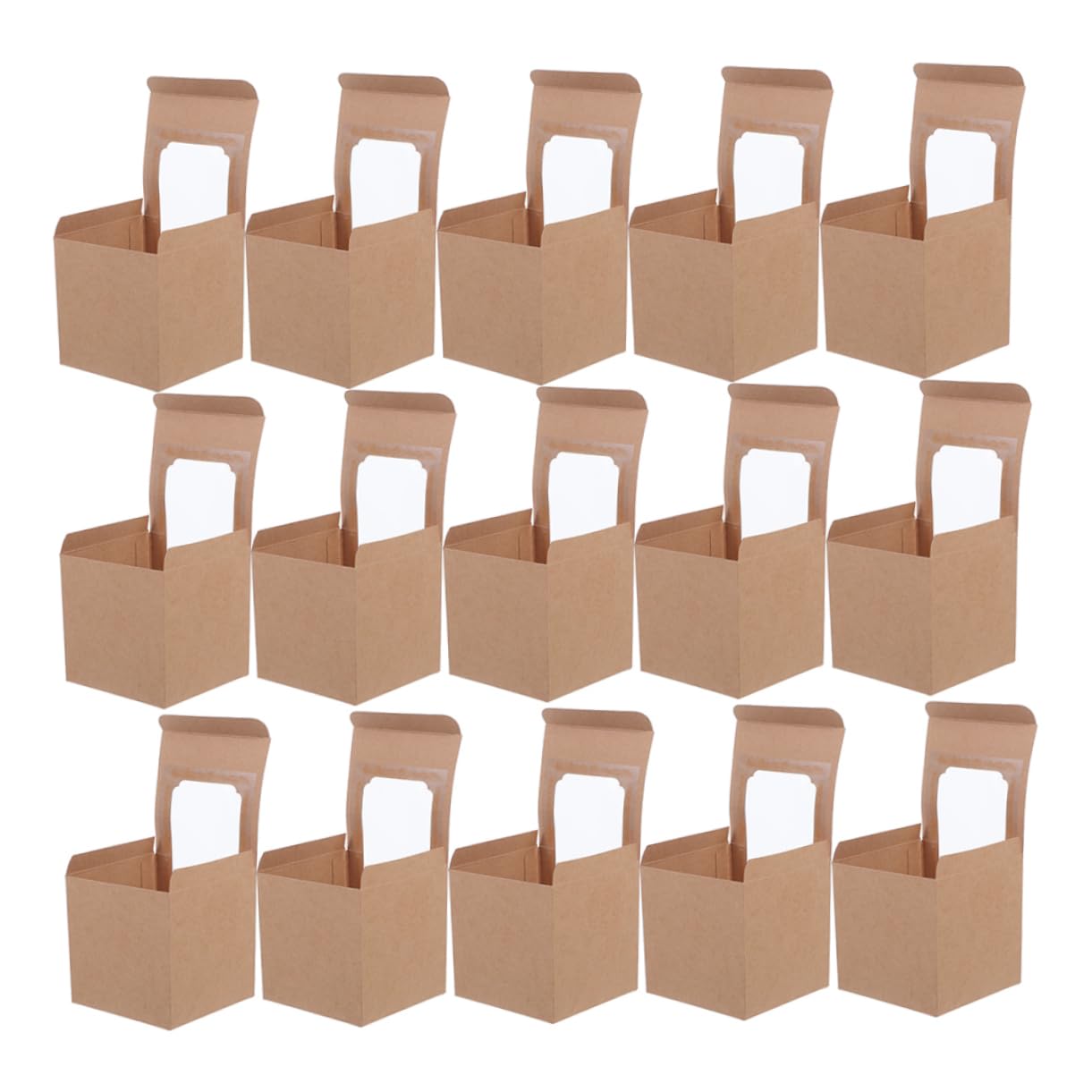 Luxshiny 40pcs Window Cupcake Boxes Individual Dessert Containers for Muffins Grease-resistant Packaging for Weddings Parties and Bakeries Easy Assembly and Disposal