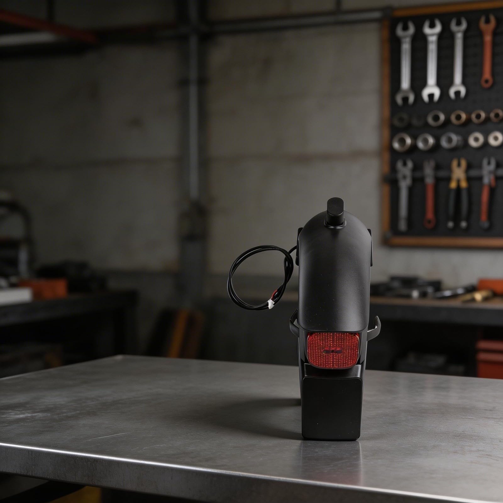 Arrière avec support de feu arrière pour scooter électrique Ninebot E2 et E2 Plus Noir ABS Garde-boue Assemblée Ducktail Design Protection contre l'eau