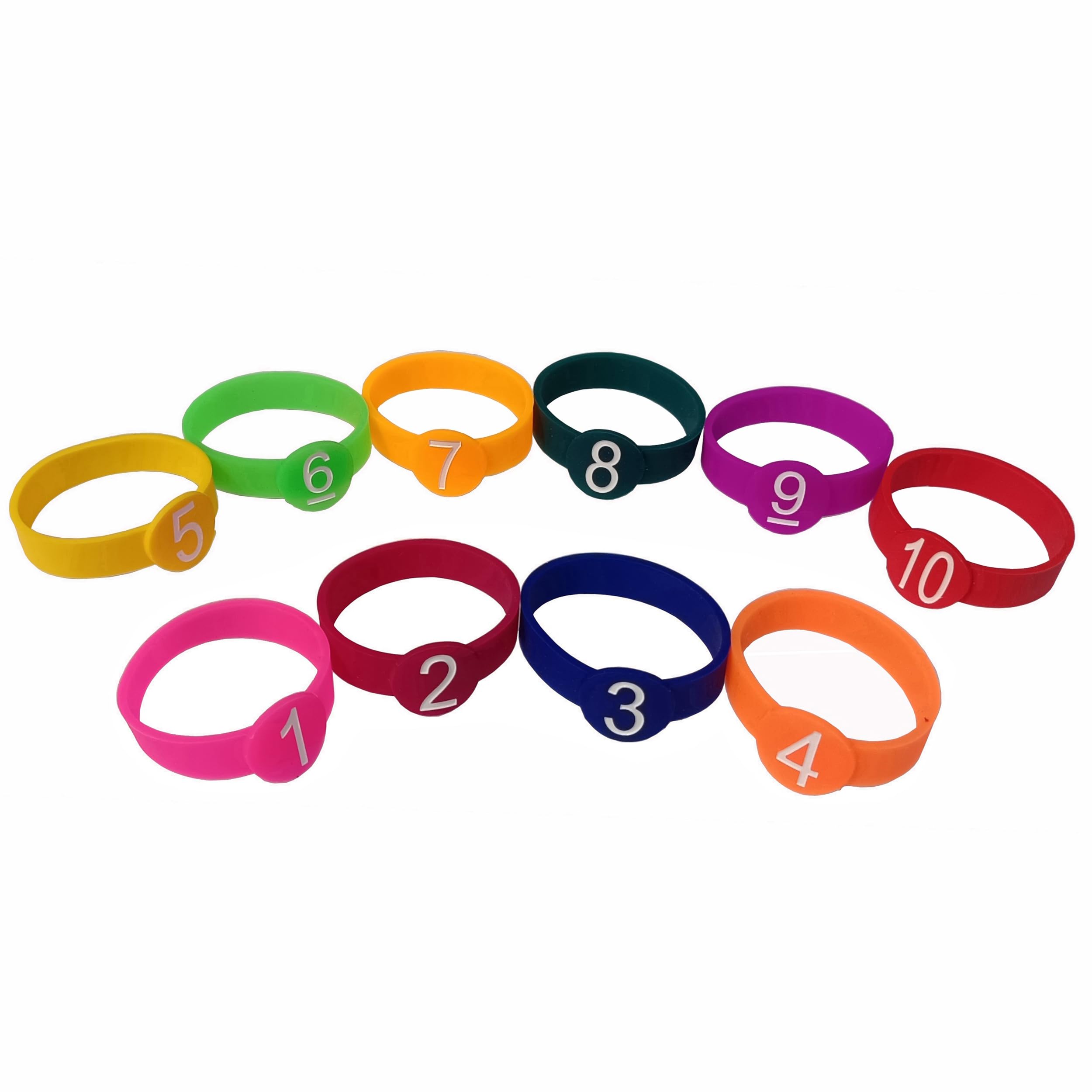 Colored Identification ID Rings Cap Cover Sleeve for Shure QLXD1 Wireless Bodypack Transmitter, Silicone, 10 Pack, 10 Colors