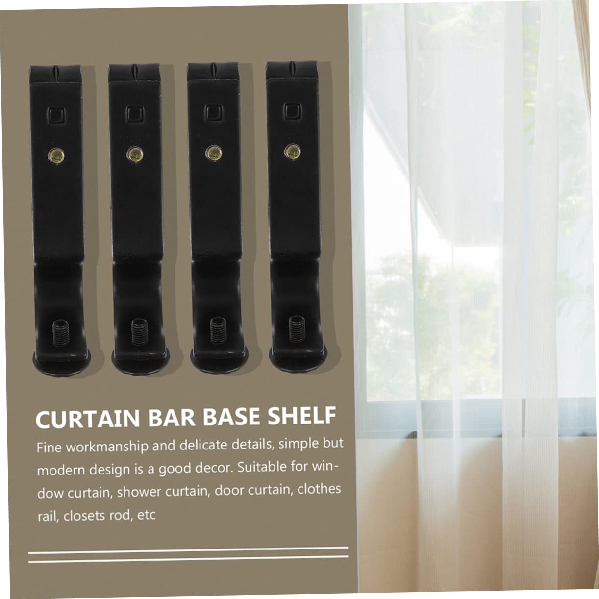 BESTYASH 10pièces Supports de Tringle à Rideaux Lot de Compatibles avec Fenêtres et Portes pour Rideaux Épais et Barres à Vêtements Design Épuré et Facile à Installer