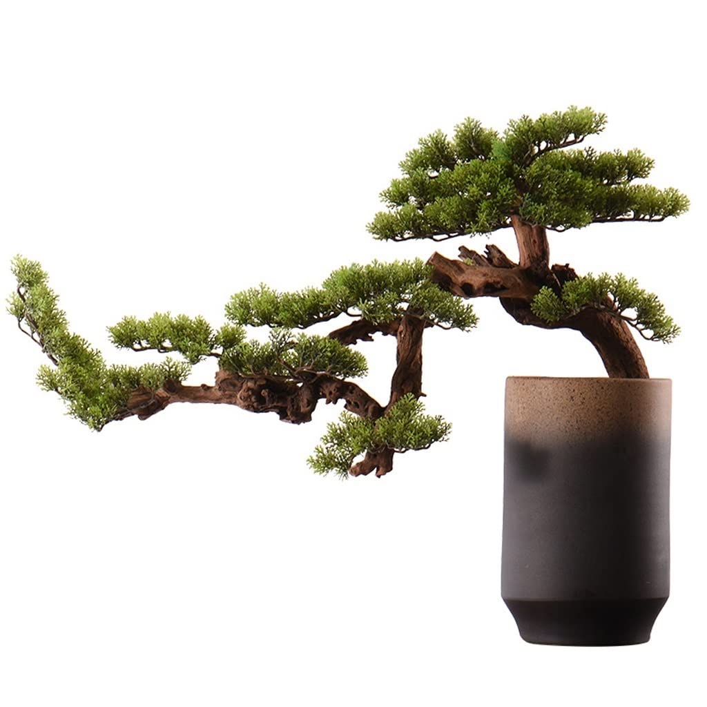 SWENEEN Artificial Small Bonsai Tree Artificial Bonsai Tree Simulation Welcome Pine Tree Fake Green Plants Potted Tree Family Indoor Artificial Plants For Living Room Living Room,