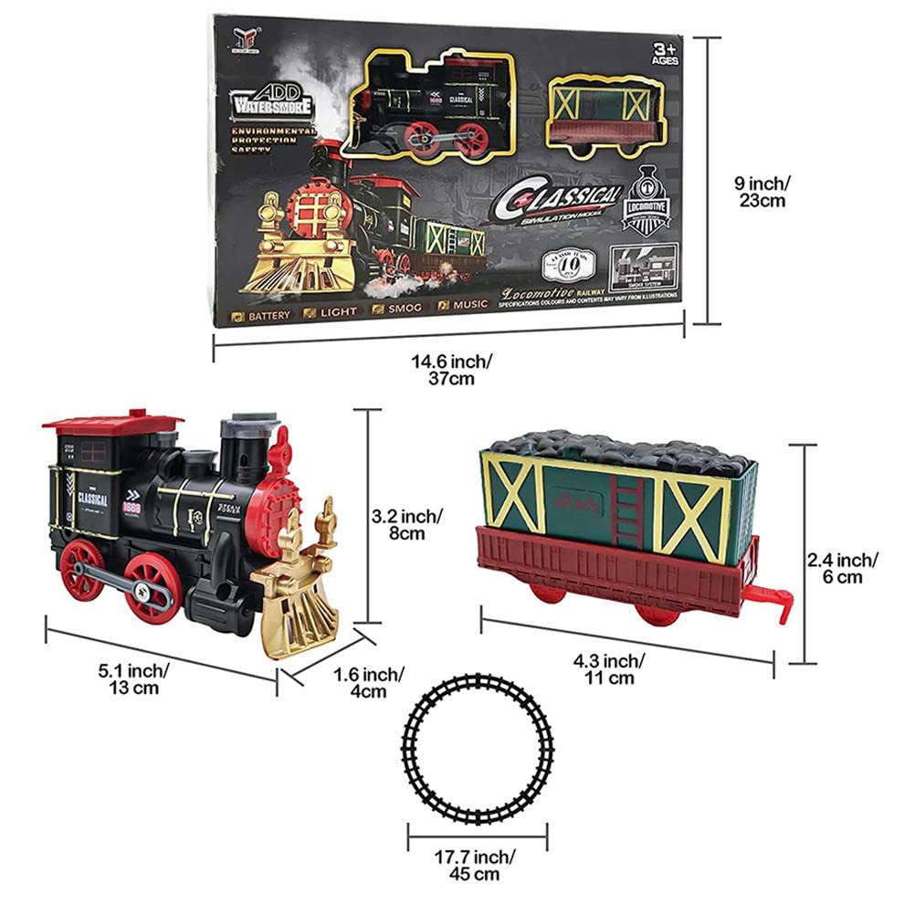 Train électrique De Noël Avec Circuit - 9 Pièces, Rails 46,5x25,5 Cm, Piles AAA Non Incluses - Jouet Décoration Fête, Pour Enfants