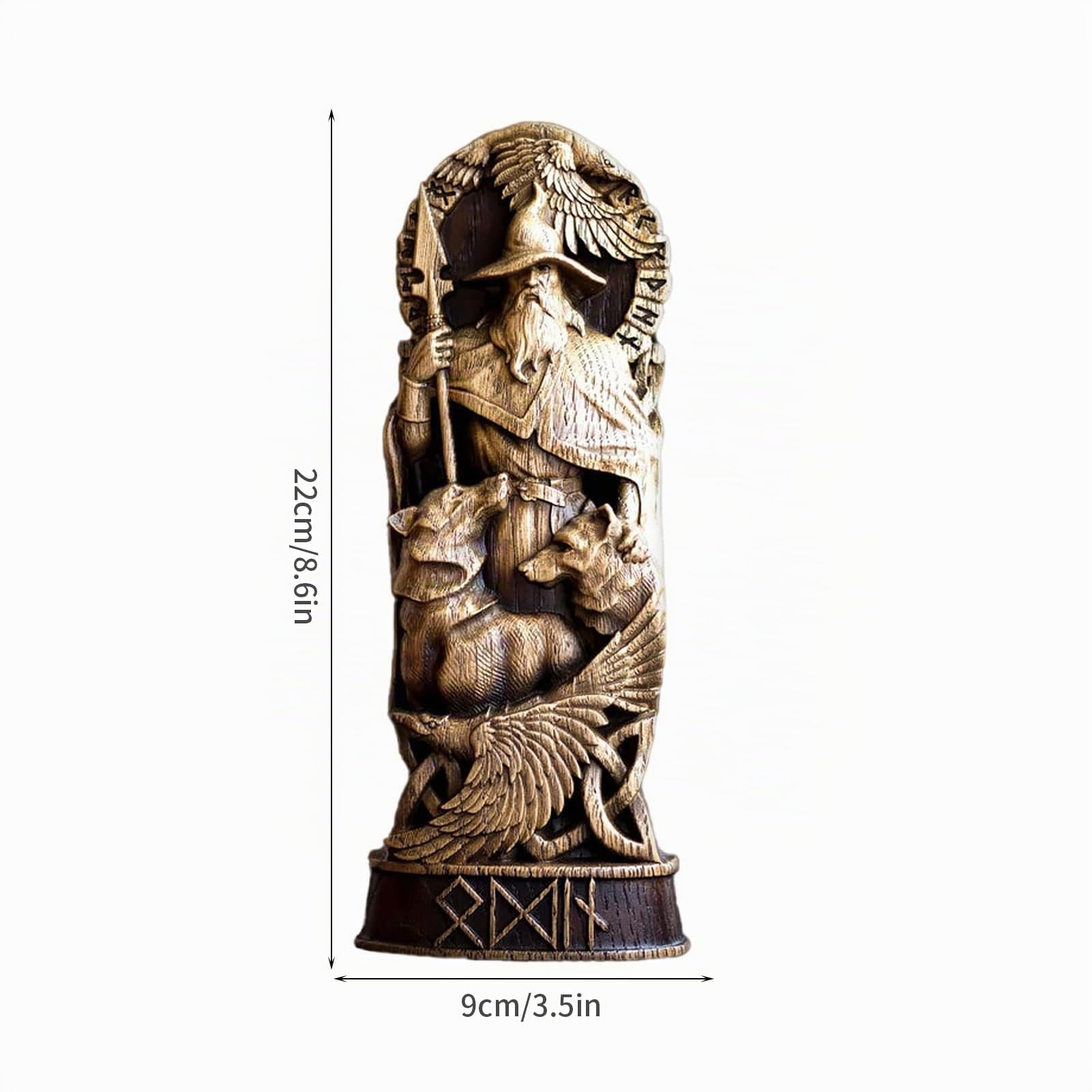 Odin - Figura decorativa de dioses nórdicos vikingos, estatua escandinava germánica para vitrina, estantería, escultura ornamental