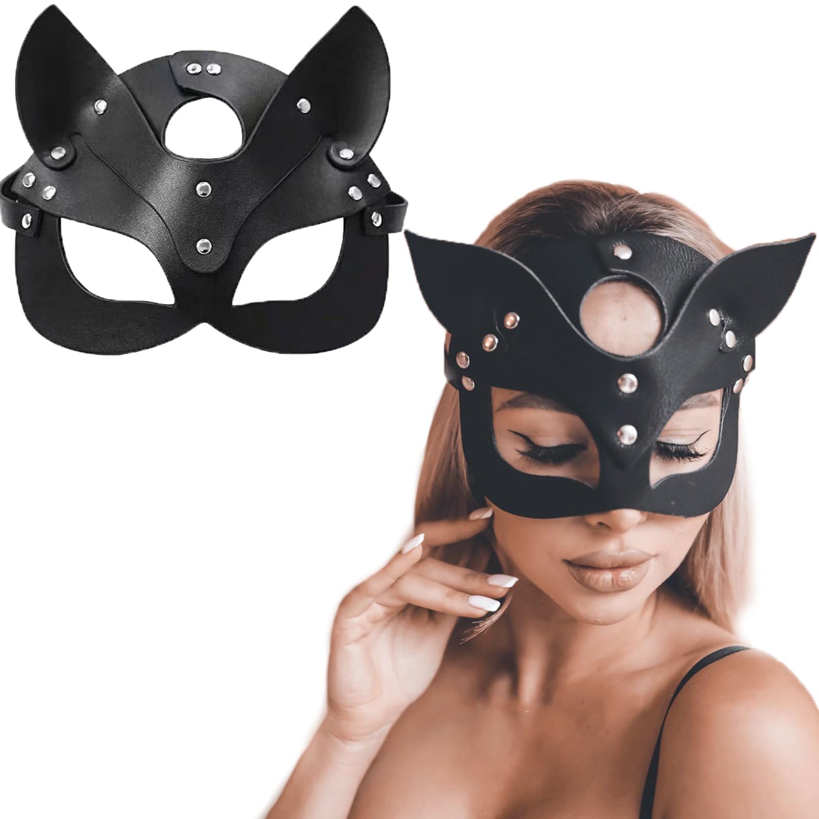 Catwoman maska dla kobiet, maska z kotem na pół twarzy, skóra kota, czarna skóra kota, maska Cosplay na Halloween, maskaradę, karnawał