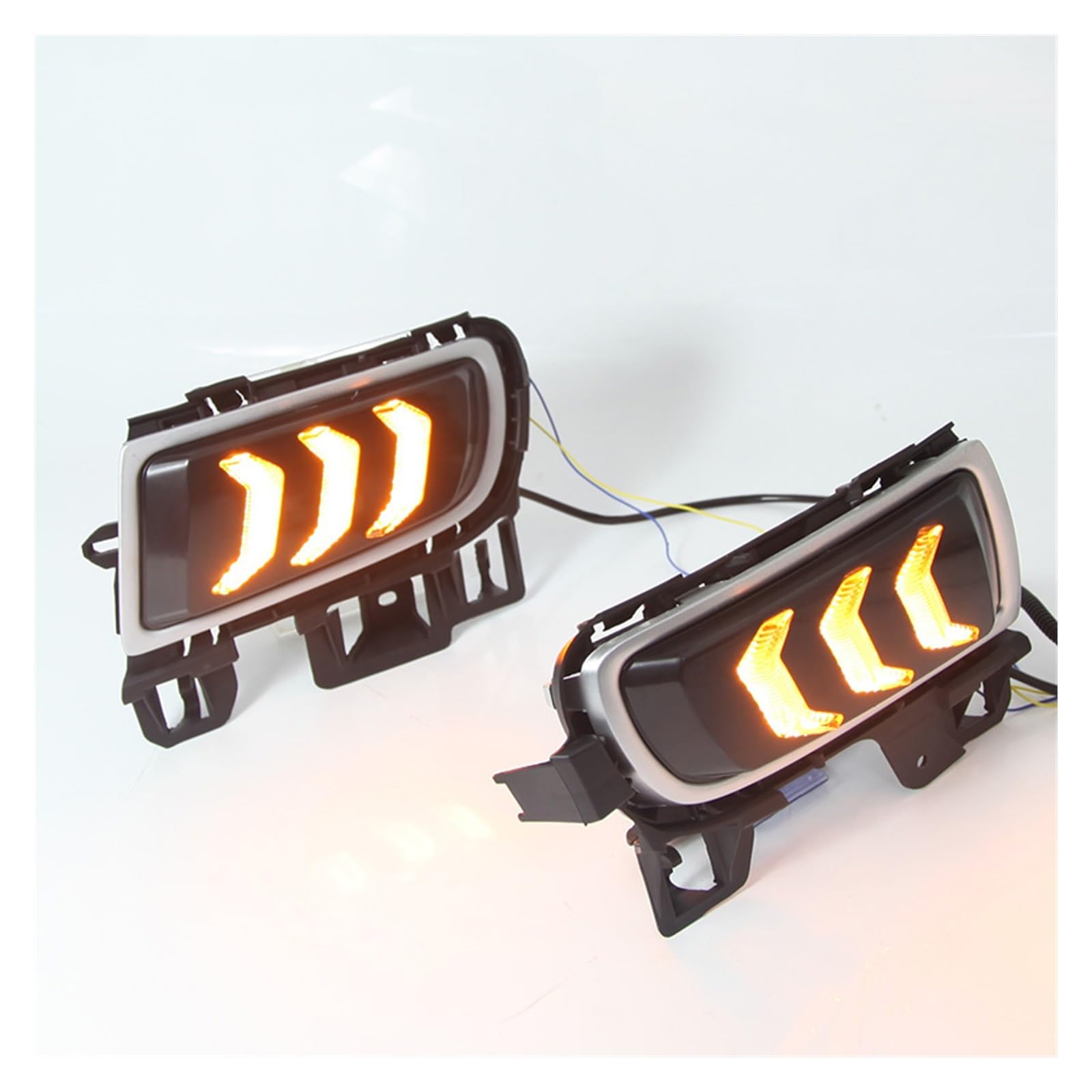 Fendinebbia Car Dynamic Indicatori Di Direzione Gialli Auto DRL Luci Diurne Lampade Blu Lampada Da Corsa Per Auto Fendinebbia LED Per M&az&da 6 2005-2008