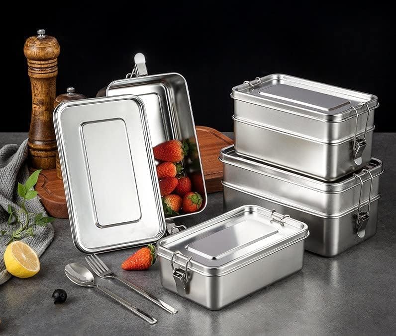 ランチ弁当箱ステンレス食品容器二重層ボックス収納ボックスごみ箱食器 (ダブルデッカー)