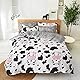 Kinder Mädchen Karikatur Bettbezug 135x200 Kuh Drucken Karikatur Kinder Bettwäsche Set Streifen Dekor Modern Sanft Reversible Tröster Cover Set Für Teen Boys 2 Stück Cartoon Tier Kinder Bettwäsche Set