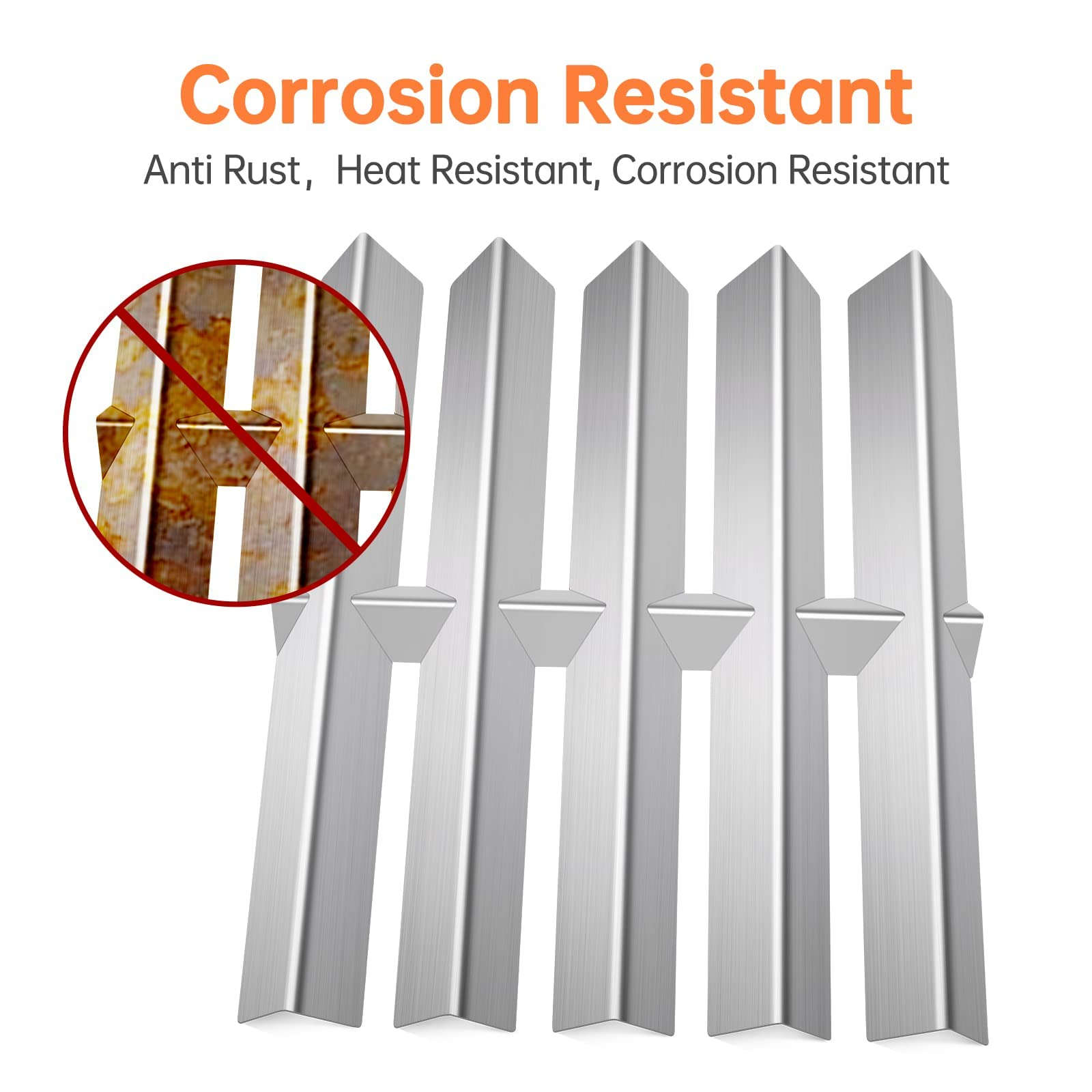 Dictirdy Heat Shields Replacement Heavy Duty Stainless Steel Grill Flavorizer Bars for Weber 9896 Summit Silver A/B Summit Gold A4 / B4 Summit Platinum A4 / B4 One Set Consists of 2 Pieces