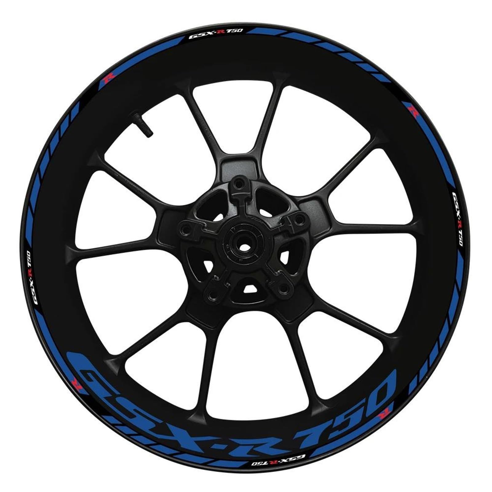 Abziehbild Reflektierende Felgenaufkleber Mit Dicken Radnabenaufklebern Für Suzuki GSX-R750 – Motorradzubehör(Deepblue)