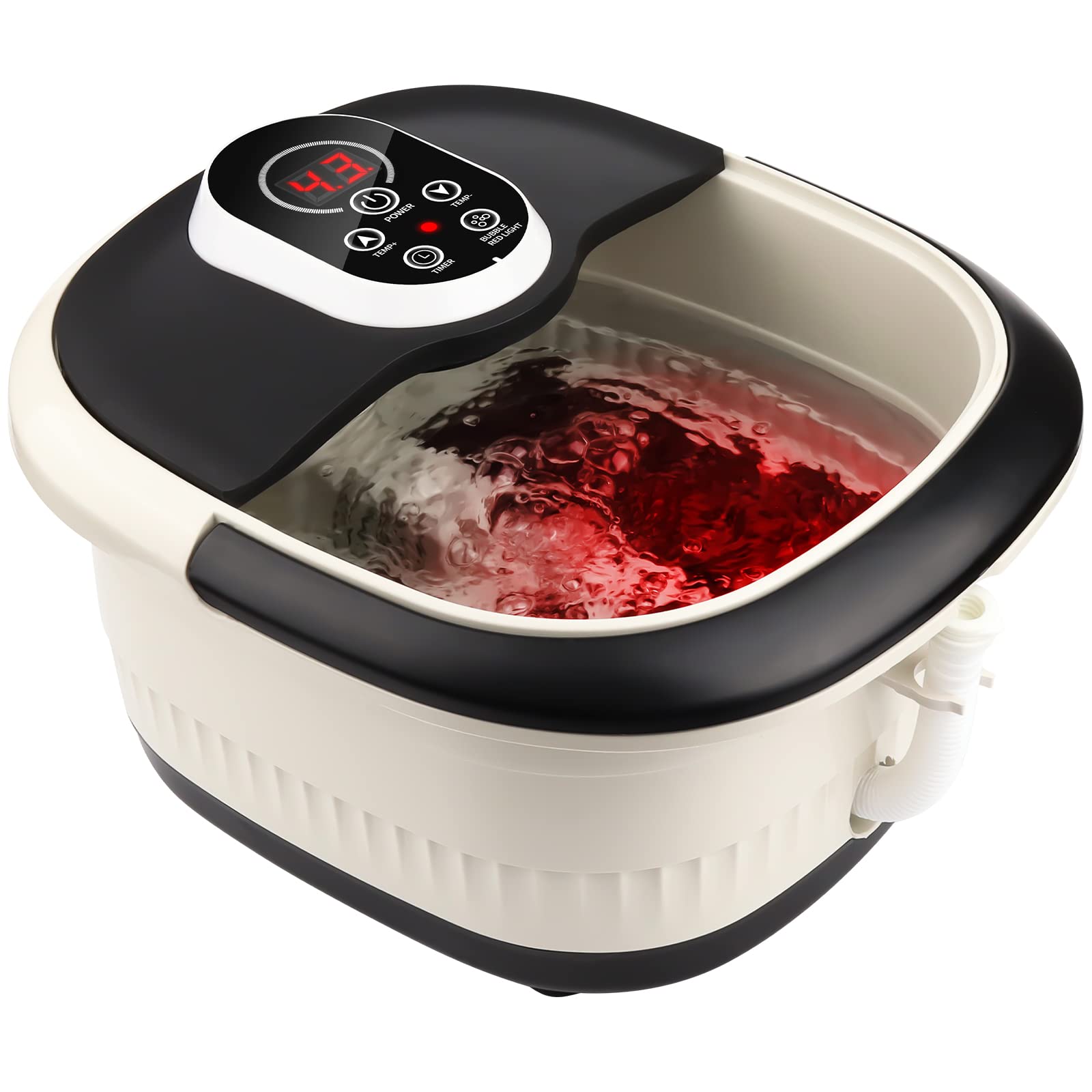 Photo 1 of Tripzoei Foot Spa Bath Massager with Bubbles, Red Light,Mini Acupressure Massager Points & Digital Tempurature Control, 12 Ergonomic Spa Motorized Shiatsu Rollers, Fatigue Relief, Home Office Use