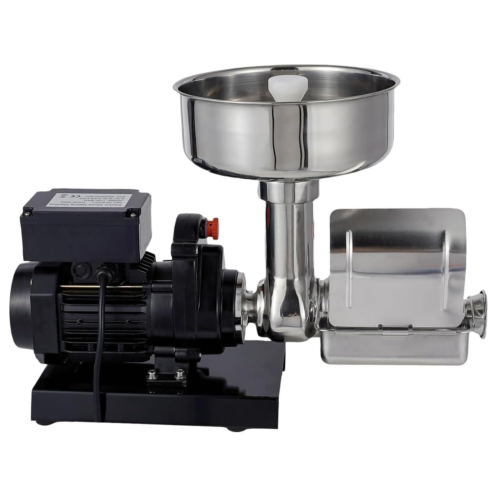 Pressa Elettrica per Pomodori, Pressa E Colino Professionale in Acciaio Inox, Colino per Alimenti E Macchina per Salse, per La Conservazione di Puree di Pomodoro, Salse E Altro Ancora Black