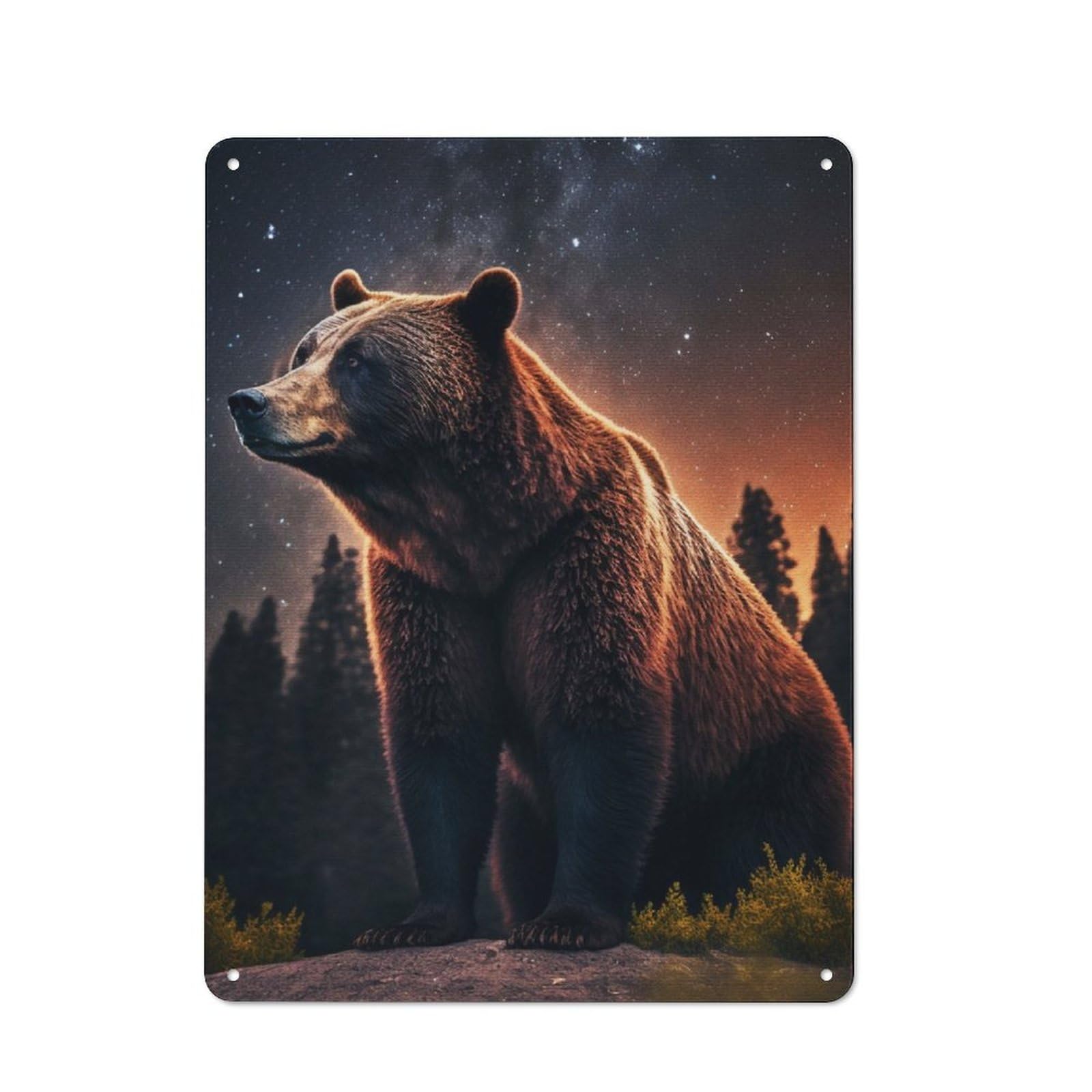 Junmoney Bear In The Jungle Bistro Style Bistro Metal Sign 40X30cm Featuring Shop Wall Decor For Takeaway, Bar, Kitchen Or Counter Area