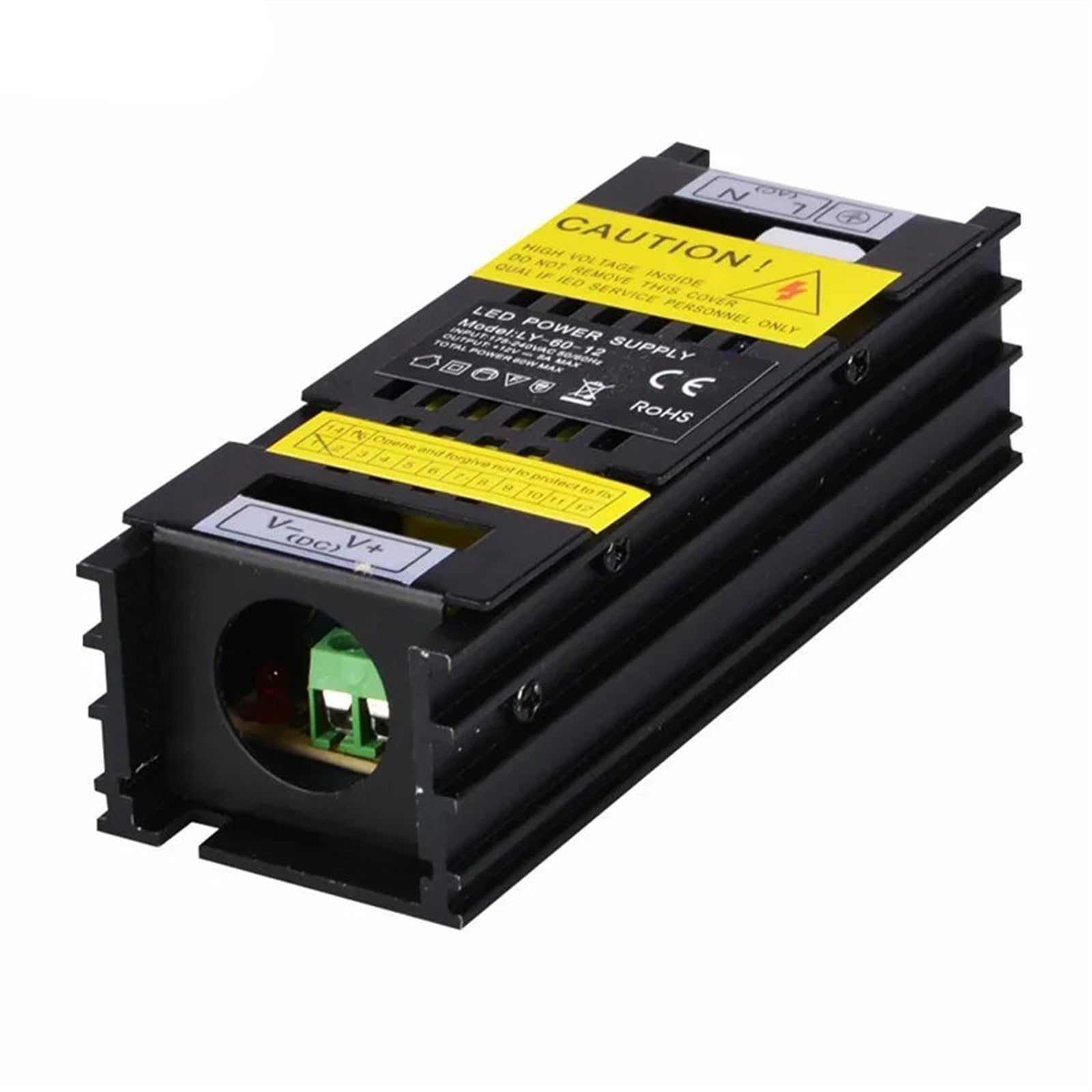 Zasilacz AC-DC 220 V 12 V 60 W 5 A Sterownik transformator napięcia stałego z pojedynczym wyjściem do wnętrz do taśm świetlnych LED 48 W