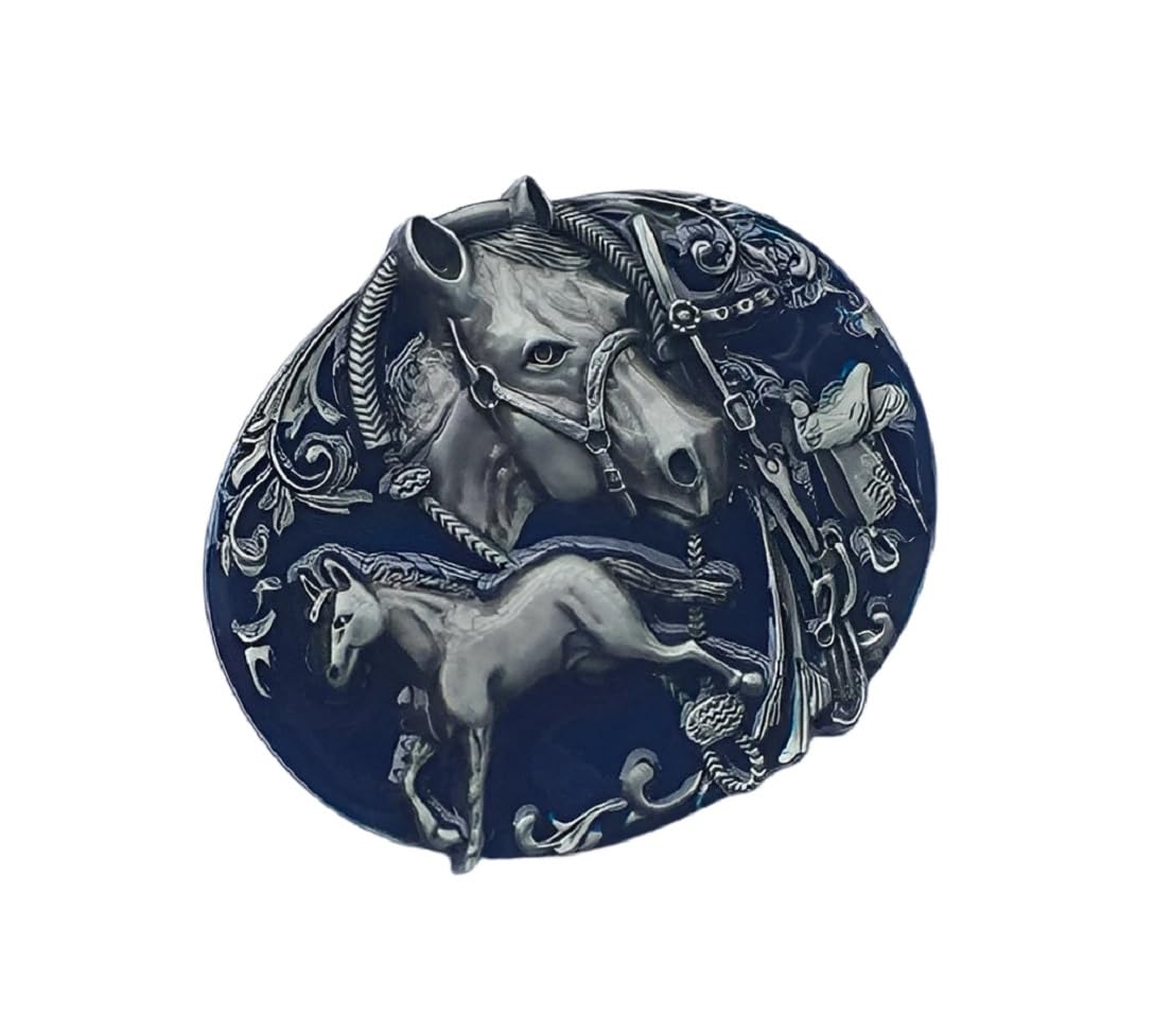 Hebilla de cinturón de caballos, vaquero para hombre, hebilla ovalada, cabeza de caballo, joyas para hombre