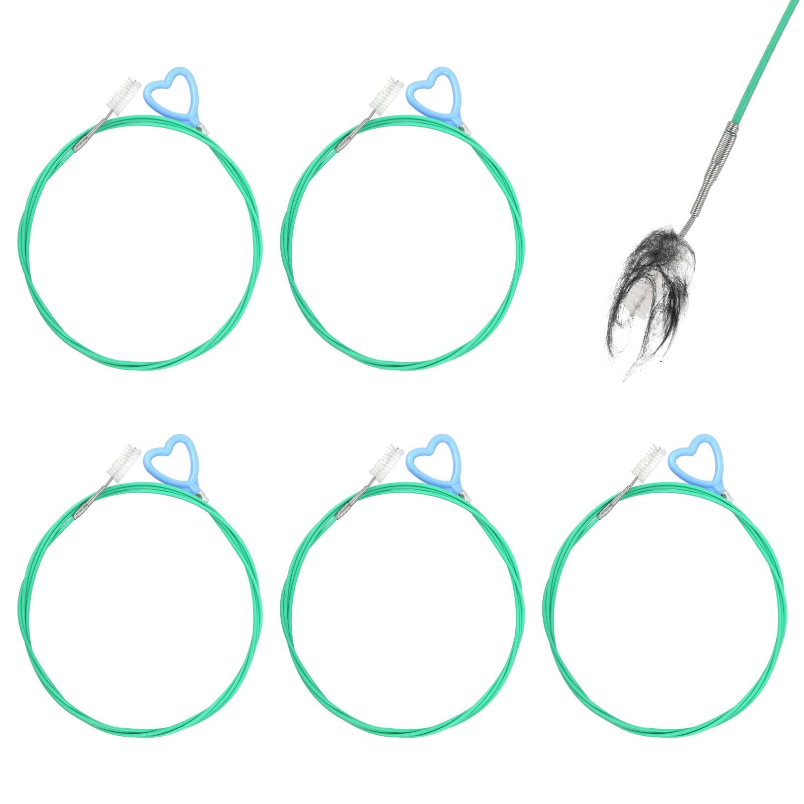 30 Inch Drain Snake Sink Unblocker Tools (5 Pack) | Unbreakable Metal Drain Cleaners and Unblockers, Flexible Hair Clog Remover for Clogged Bathroom Sink, Tub, Shower, and Pipes