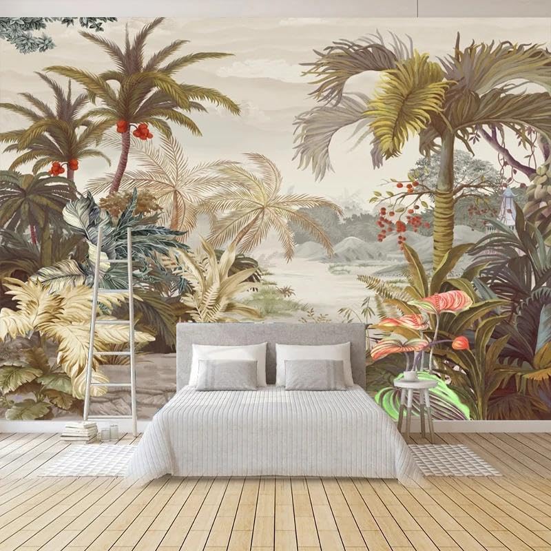 Mural de fondo de pantalla de selva tropical 3D pared de fondo de la Sala de estar del dormitorio del hogar no tejida