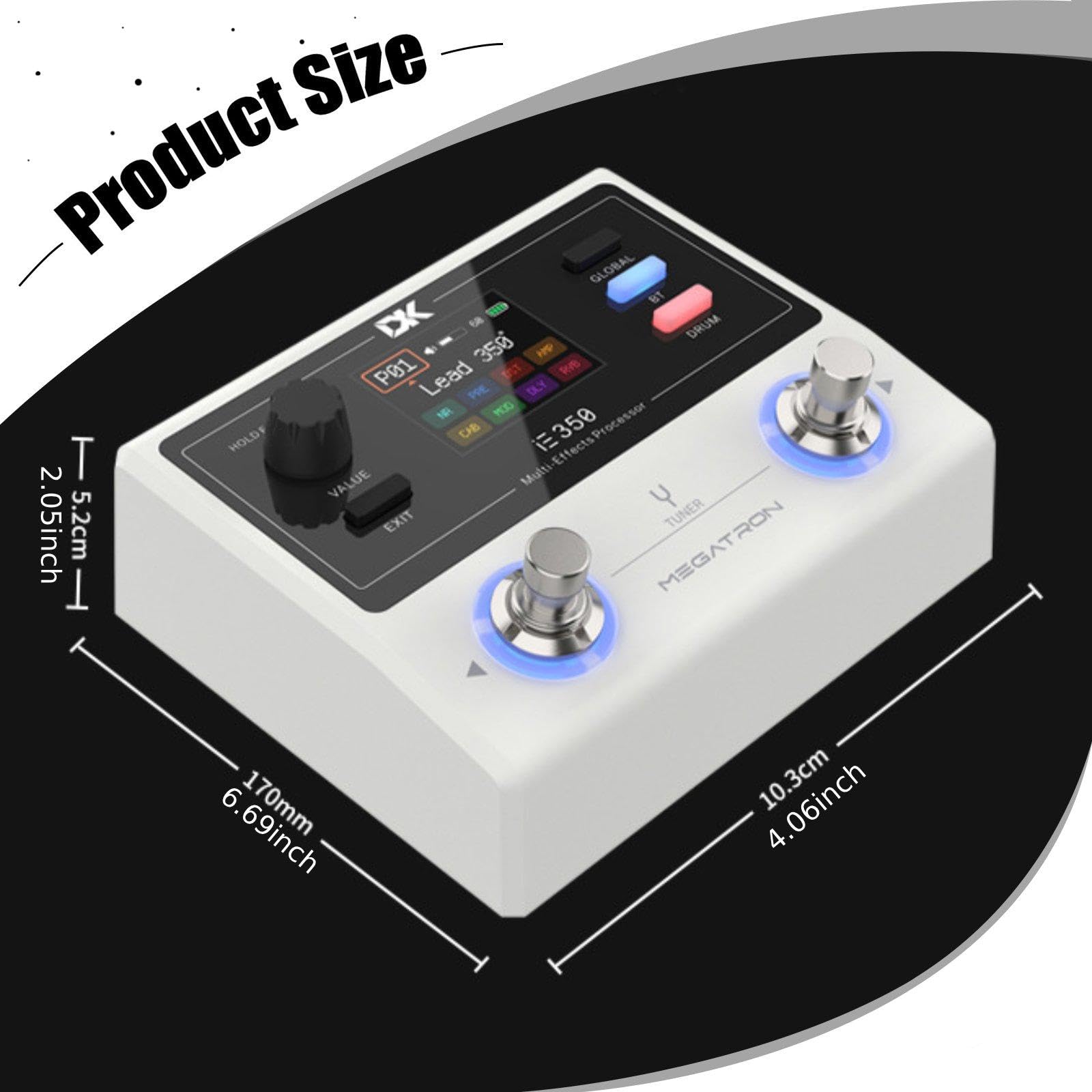 Baoblaze Pedal Multiefectos para Guitarra, Portátil, Grabación de Audio USB, Alto Rendimiento