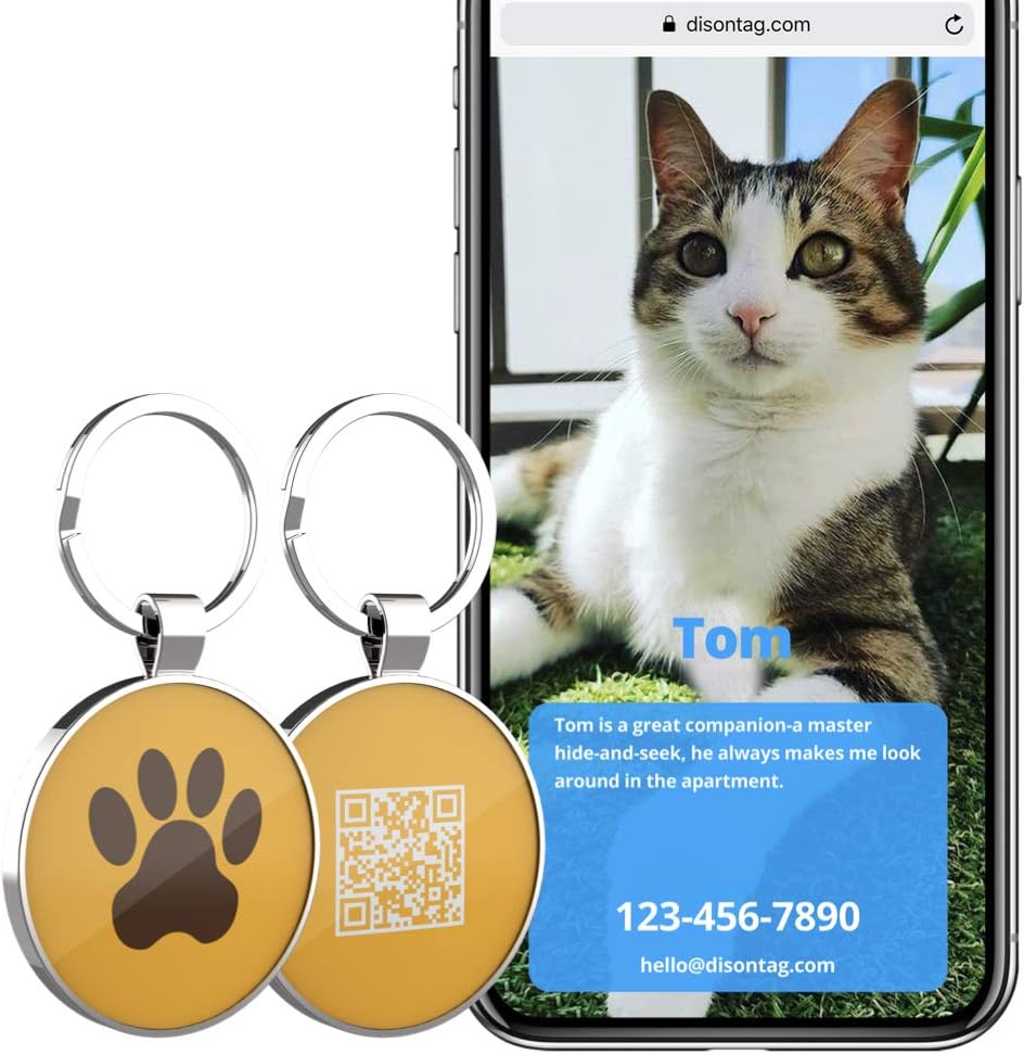 DISONTAG Pet ID Tags, Personalized Dog Tags,Cat ID Tag, Custom Dog Tags,Unique Information Display|Modifiable: Office Products