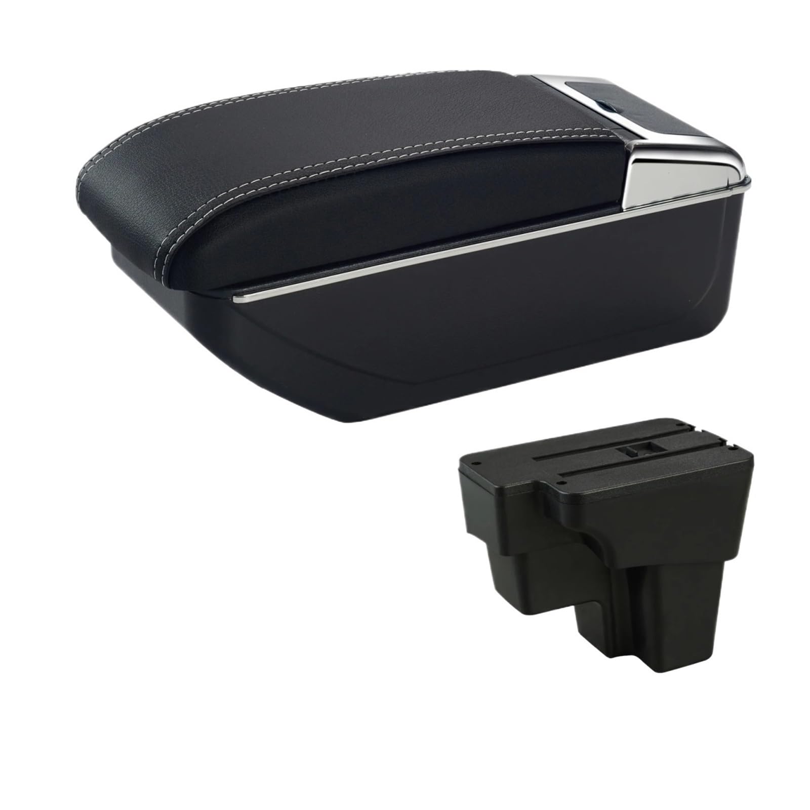 UMDJJU For KIA For RIO 2015-2024 Cerato Car Armrest Storage Box Dedicated Interior Accessories Car Centre Console Armrest Box(A3 White Line No USB)