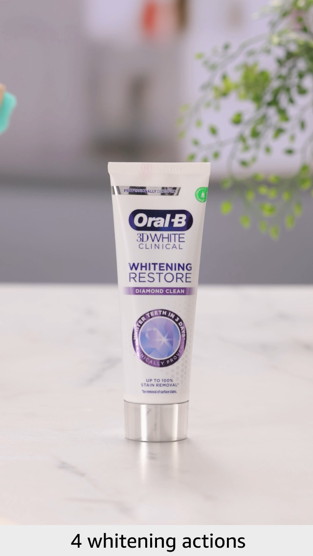 Oral-B 3D White Clinical Toothpaste, Whitening Restore, Diamond Clean, 75ml, Teeth Whitening & Stain Removal - View #14