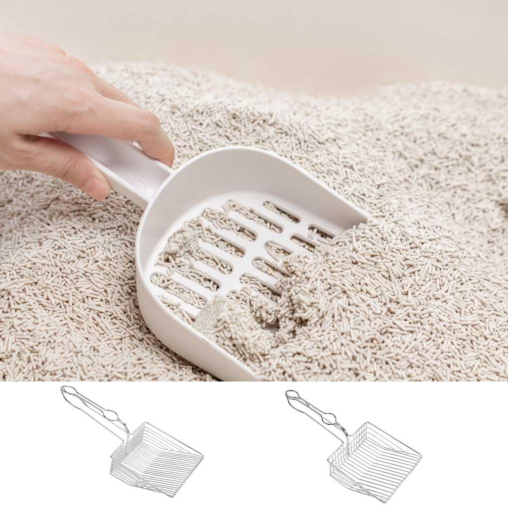 Set di 5 pala per lettiera, grande, setaccio fine, in metallo, resistente, forniture per animali domestici, paletta per urina con supporto per gatti, 23 linee, stile A 23 linee