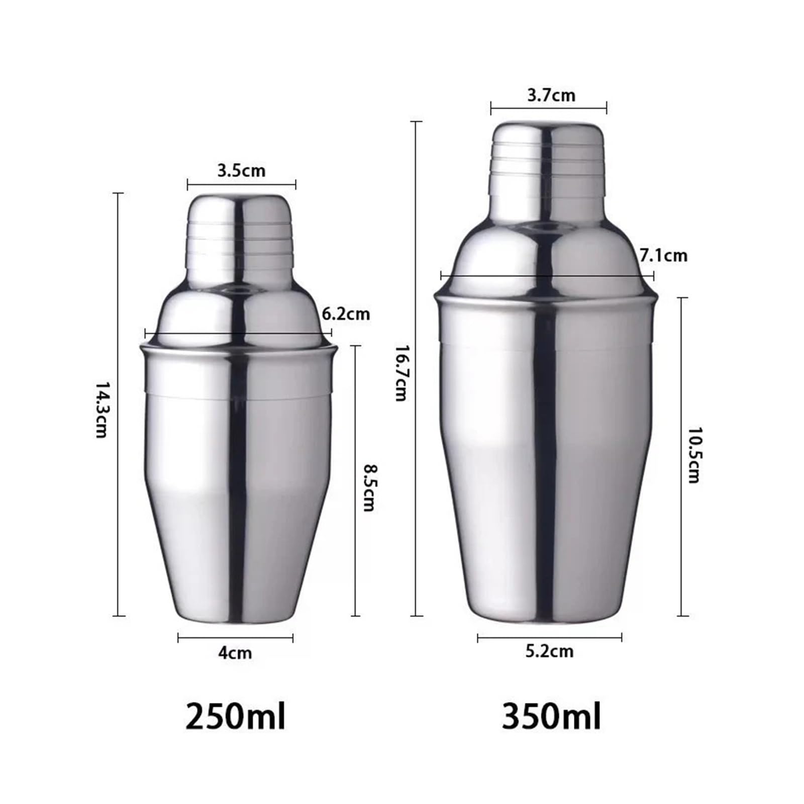 Coctelera de acero inoxidable 350/550/750 ml for herramientas barra fiesta(750ML)