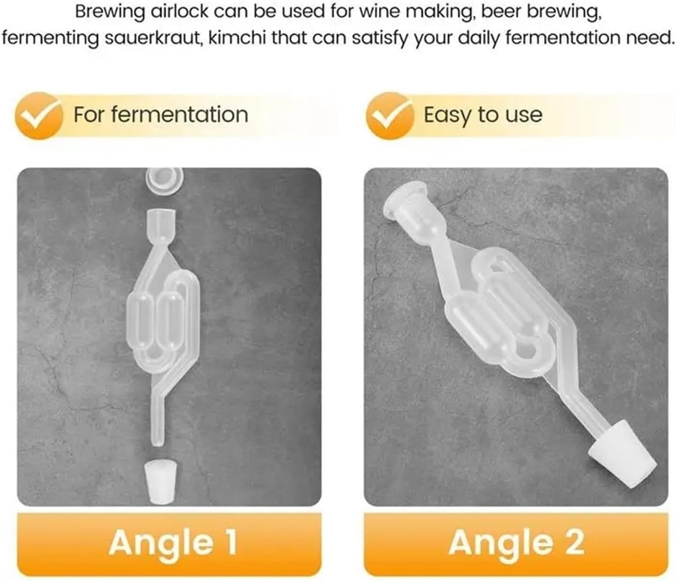 Transparent Air Lock S-Shape Airlocks Bubble 6pcs Length 17cm S-Shape Exhaust Seal Valve with Rubber Stopper Twin Airlock