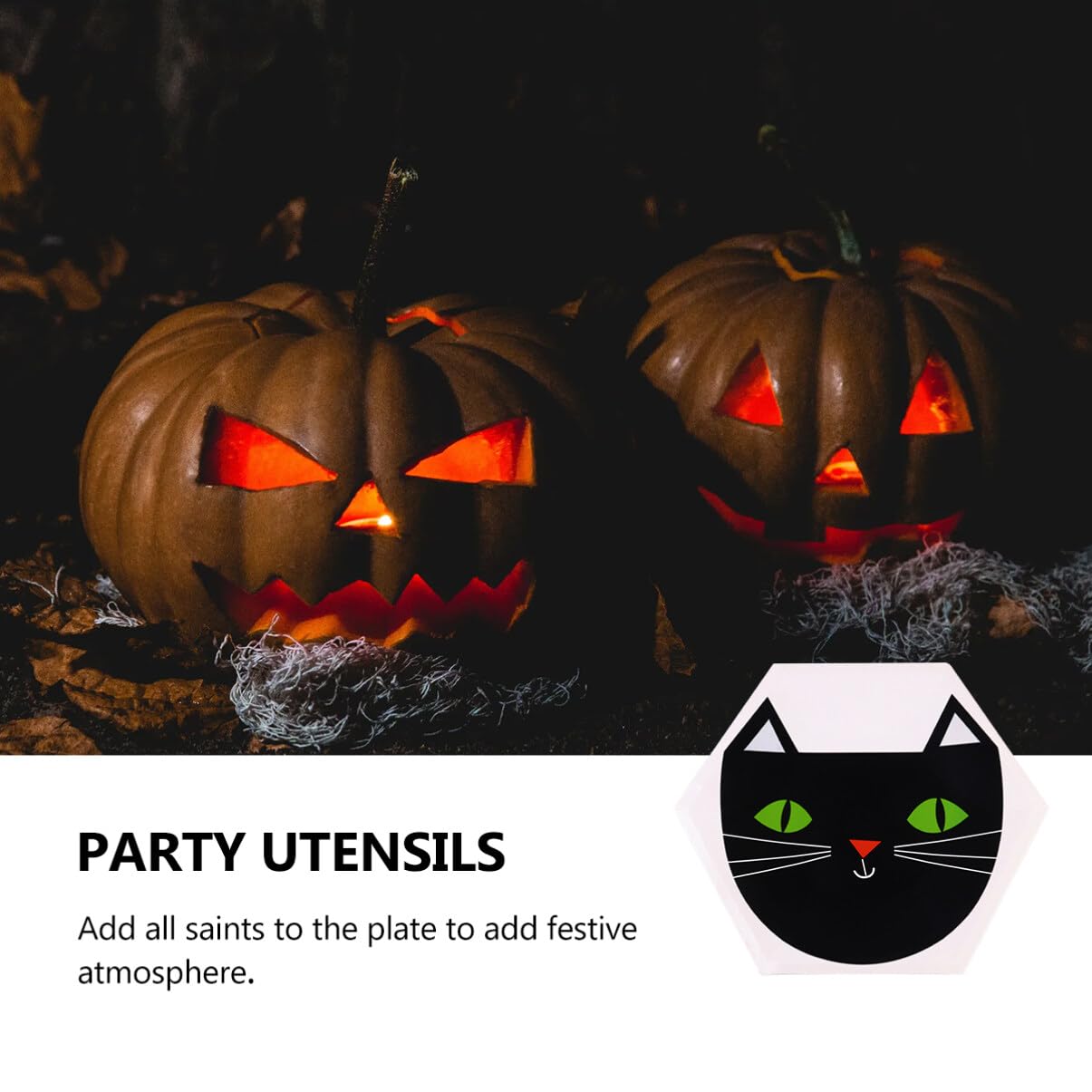 Amazon.co.jp: ハロウィン プレート紙皿 黒猫 使い捨て食器セット 16枚