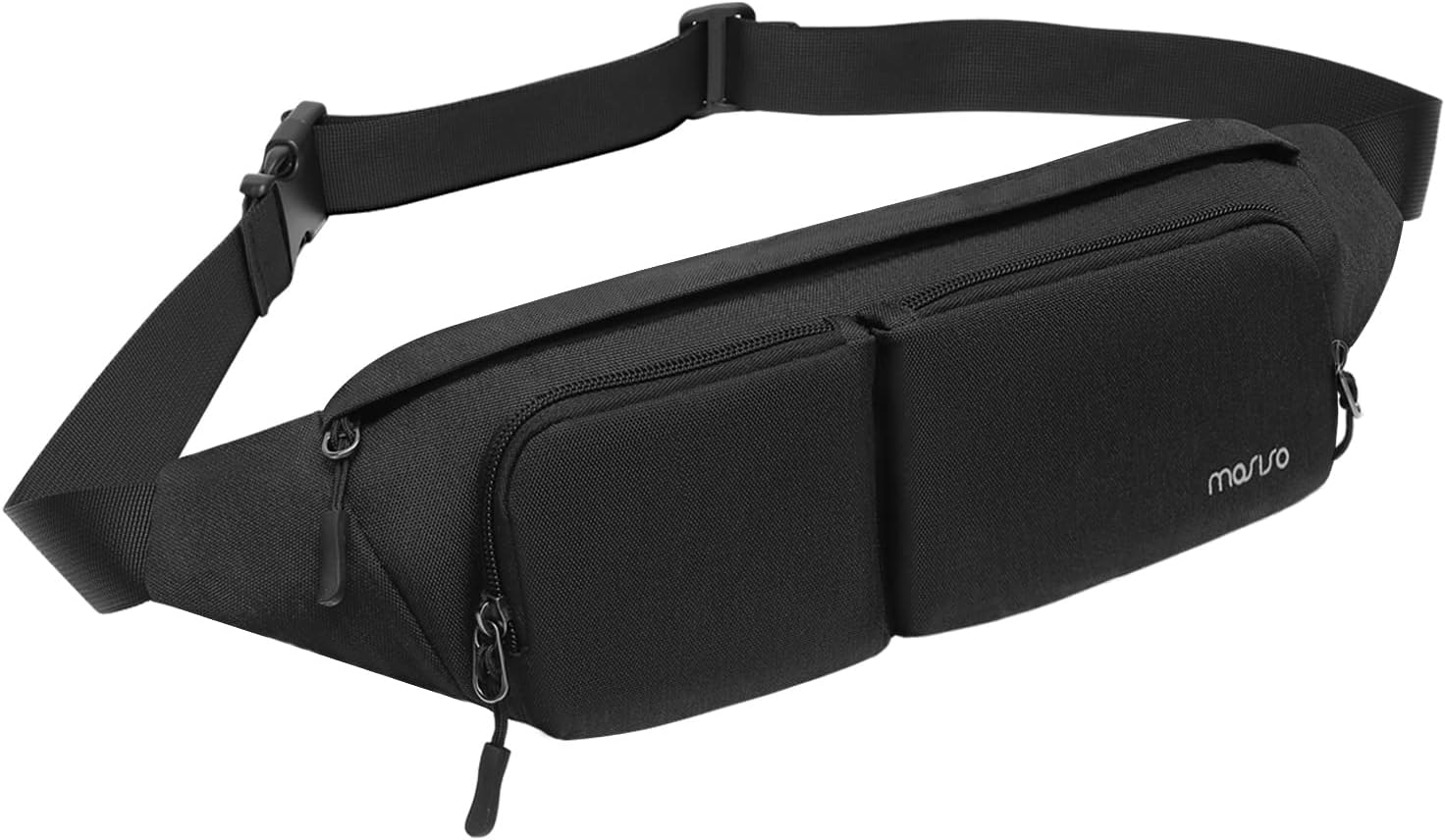 MOSISO Fanny Pack with 2 Front Zipper Pockets, Waterproof