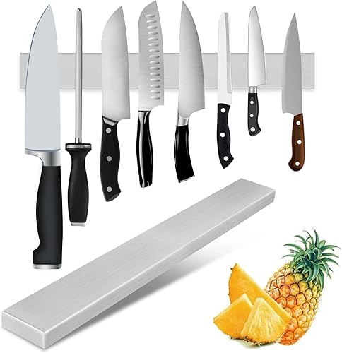 MG - Soporte magnético para cuchillos de pared, tira magnética de acero inoxidable con funcionalidad multiusos como soporte para cuchillos, tira de