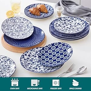   vancasso-Ceramic-Dinner-Plates-Set-of-6-Large-Vintage-Plates-1025-Inch-Plates-Set-of-6-for-Kitchen-Porcelain-Blue-and-White-Plates-for-Kitchen-Microwave-Oven-Dishwasher-Safe-Vintage-Gift-Blue