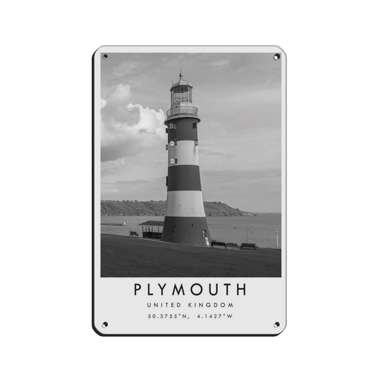 Plymouth Travel, Plymouth Poster Retro Poster Metal Tin Sign Chic Art Retro Iron Painting Bar People Cave Cafe Family Garage Poster Wall Decoration 8x12inch(20x30cm)