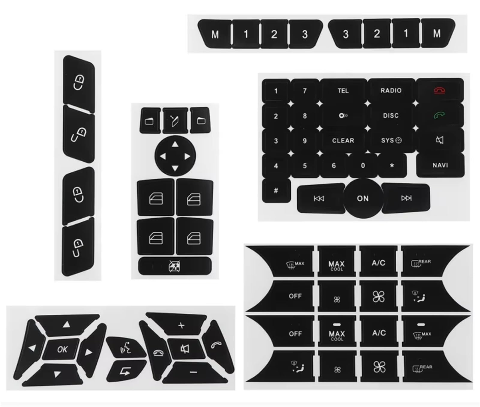 Mrsatxhpm One Color Interior Button Stickers Compatible With Benz W204 C300