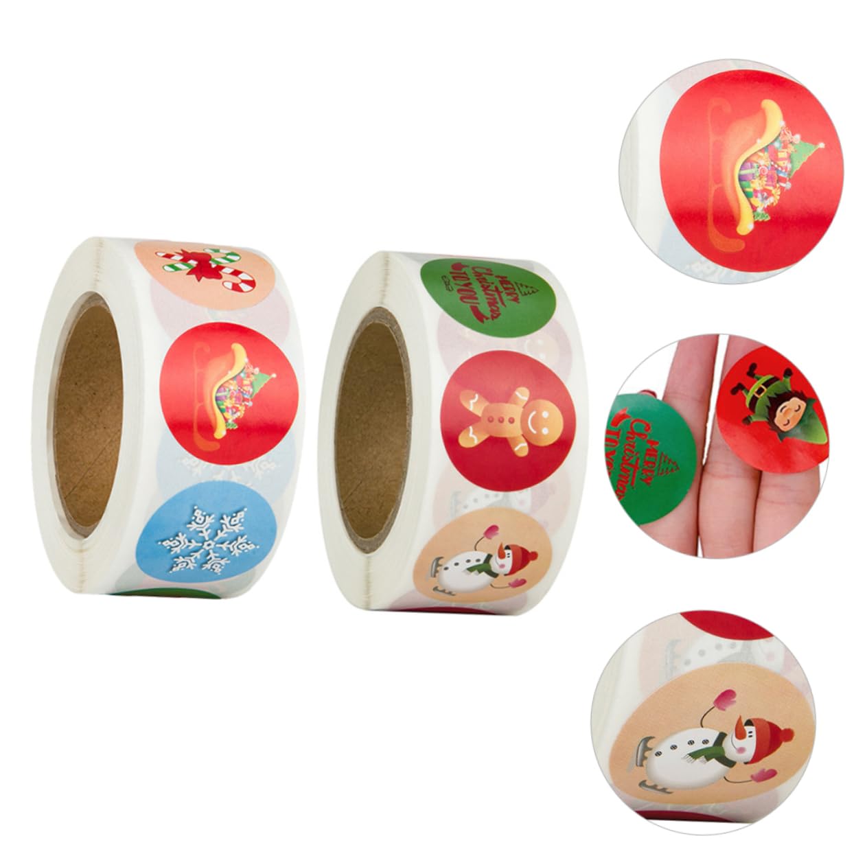 Amosfun 6rollen Dekorative Geschenketiketten Selbstklebende Weihnachtsaufkleber Für Pro Für Feste Und Anlässe Weihnachtsdekoration