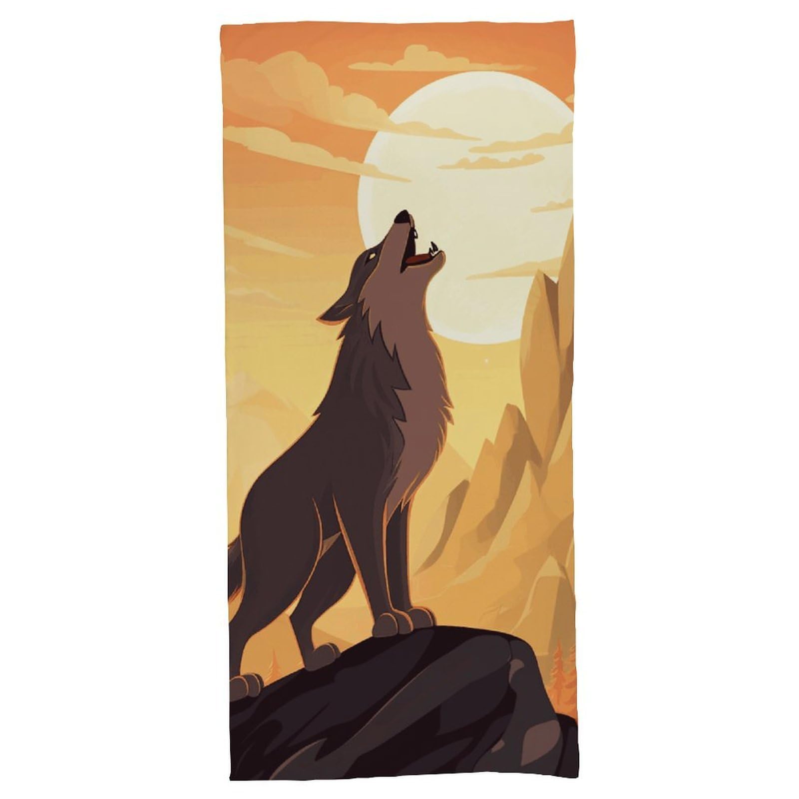 VstaDank Wolf Bath Towel, Luxury Quick-Dry Beach Towel, Soft Absorbent Home Shower Towel 70 X 140 Cm, Suitable for Travel, Beaches, and Gyms, Resistant to Fading, Odorless