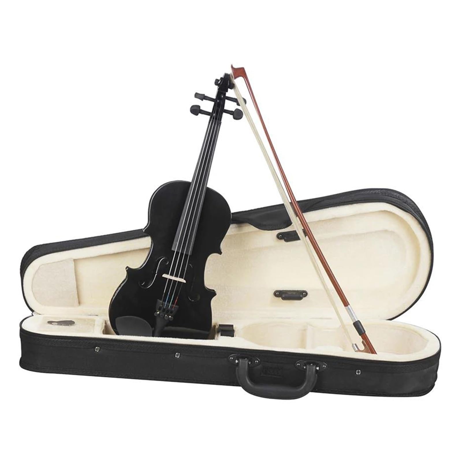 Kit Di Violino Professionale Violino Acustico In Legno Massello Per Strumento A Corda Di Violino Nero 1/8 Con Scatola Di Accessori Per Strumenti Musicali