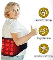 Vista 9 de UTK Almohadilla térmica para aliviar el dolor de espalda baja almohadilla térmica infrarroja lejana con piedra preciosa natural cinturón