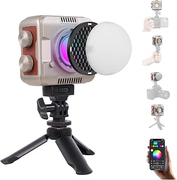 Tolifo 40W LED Video Light, Pocket RGBWW Creator Kit with App Control, Diffusor, Barndoor, Honeycomb Grid, Cold Shoe, Desktop Grip, Hardcase & 20 FX Modes PalmLED Mini Pl-40RGB