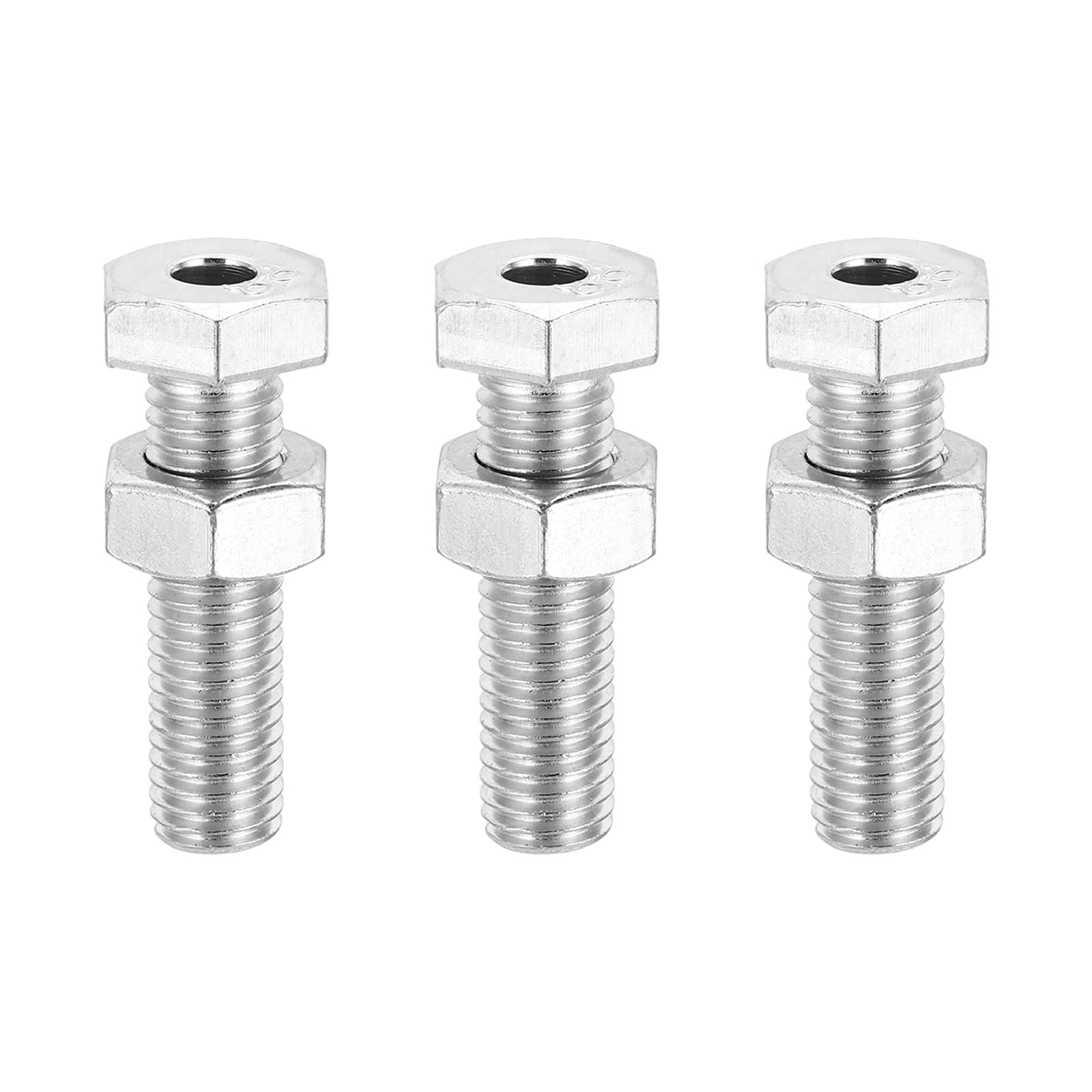 YELARXI 3 Pcs Gym Machine Accessories Replacement, M12 Wire Rope Port Joint for 6 Mm, Silver-Fitting for Cable Fitness Equipment Home Gym Machine