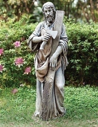 Joseph's Studio by Roman – 35.75" St. Joseph The Worker Garden Statue – Large Religious Outdoor Decor for Yard, Lawn, or Garden