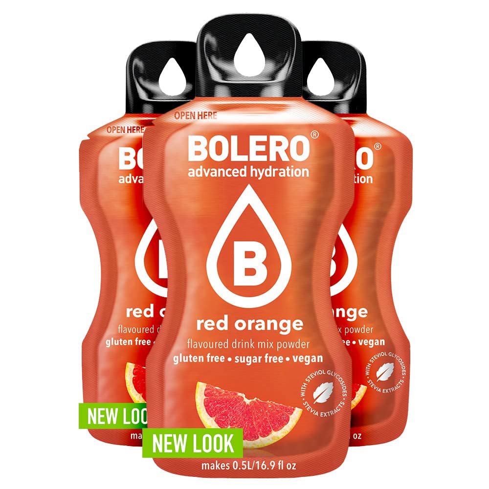 SET 72 BOLERO DA 3 GRAMMI RED ORANGE Preparato istantaneo per Bevande con Stevia e Vitamina C e Senza Zucchero
