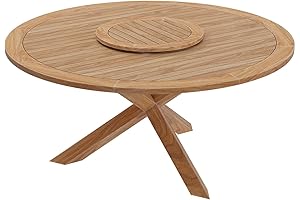 Modway Wellspring Round Teak Dining Table: Savor Family Meals in Style