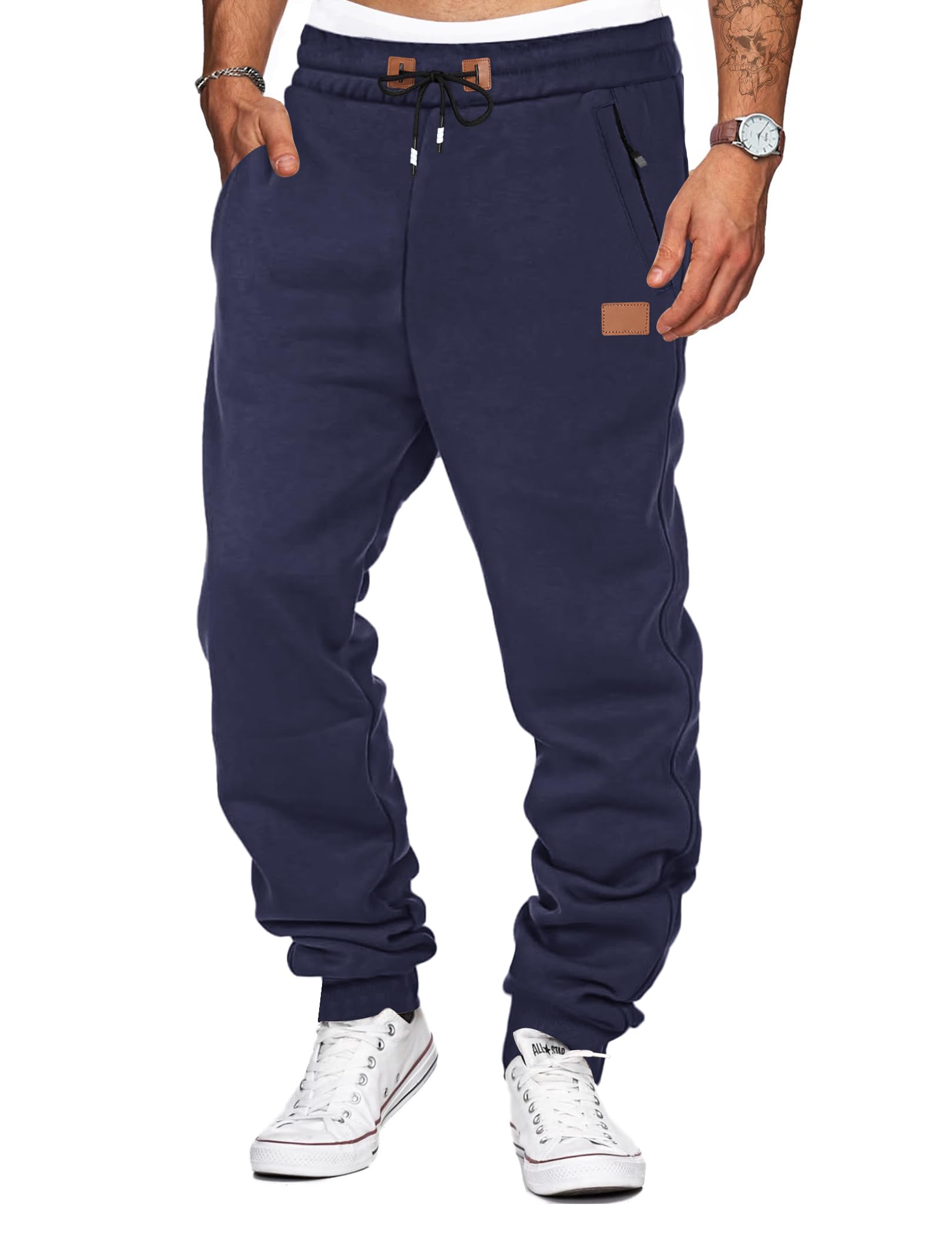 TARAINYA Jogginghose Herren Zipper Baumwolle Sweatpants Jogginghosen Jogger Trainingshose mit Taschen