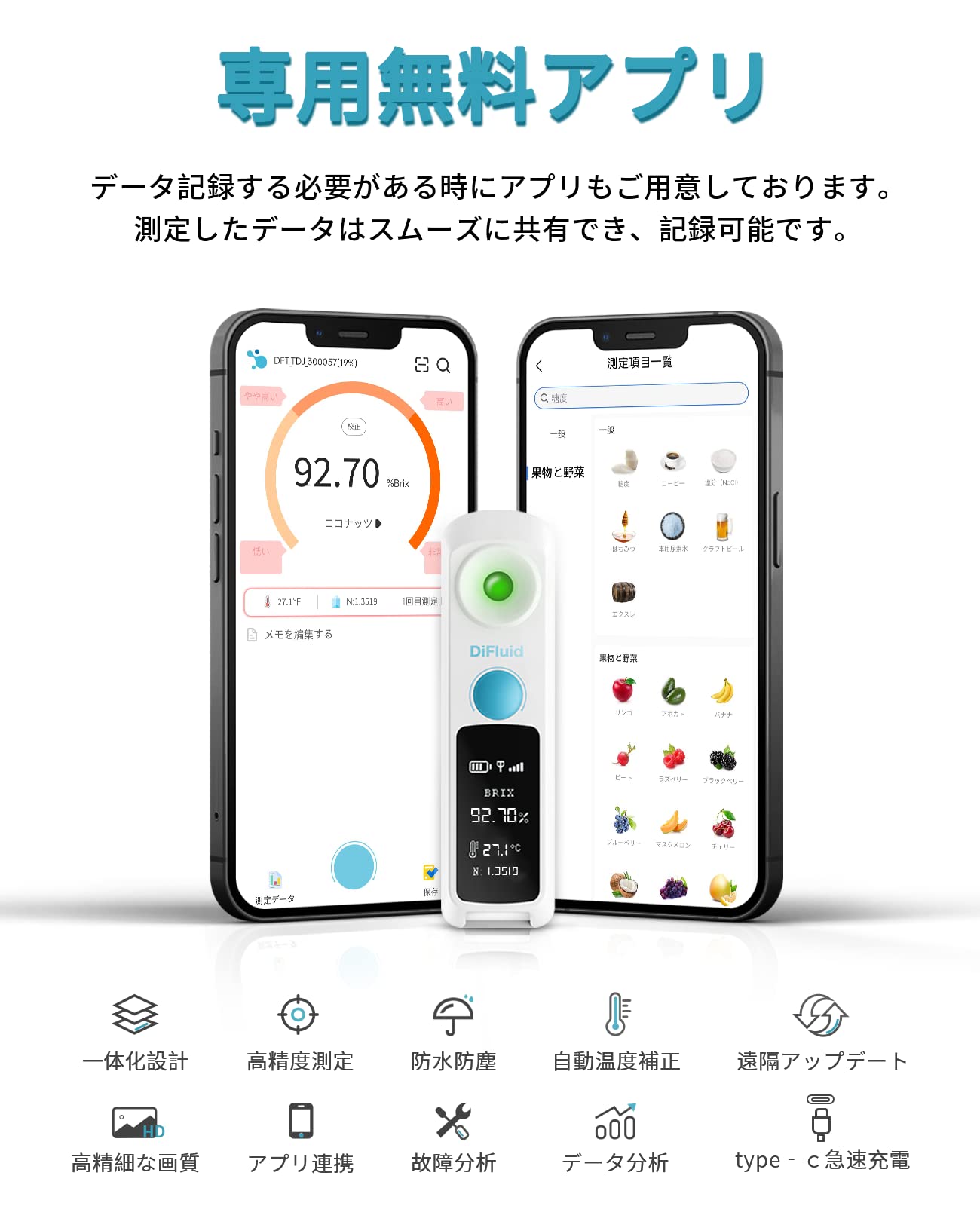 Amazon | 蜂蜜糖度計 デジタル 精度±0.1% Brix0-95% 【日本語仕様