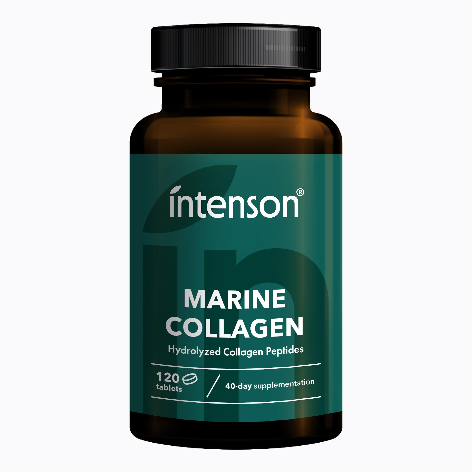 Intenson Marine Collagen, 120 Tabletten, Hydrolysierte Kollagenpeptide, Haut, Haare und Nägel, 40-Tage-Vorrat