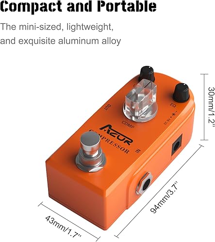 Vista 21 de AZOR Pedal ecualizador de ecualizador de 5 bandas para bajo eléctrico, aleación de aluminio True Bypass Eq bajo