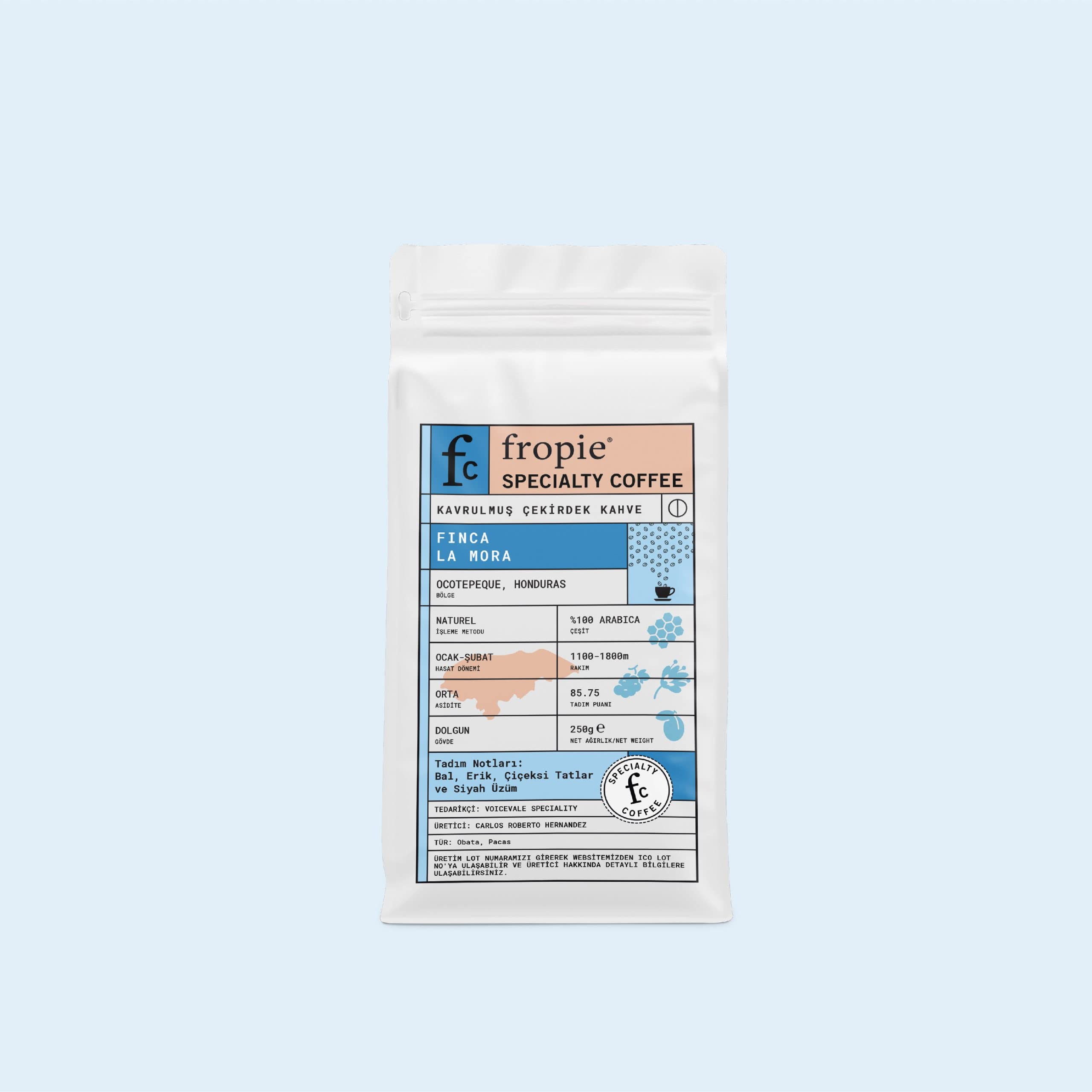 Fropie Finca La Mora Kavrulmuş Nitelikli Kahve Çekirdeği-Honduras-250 g