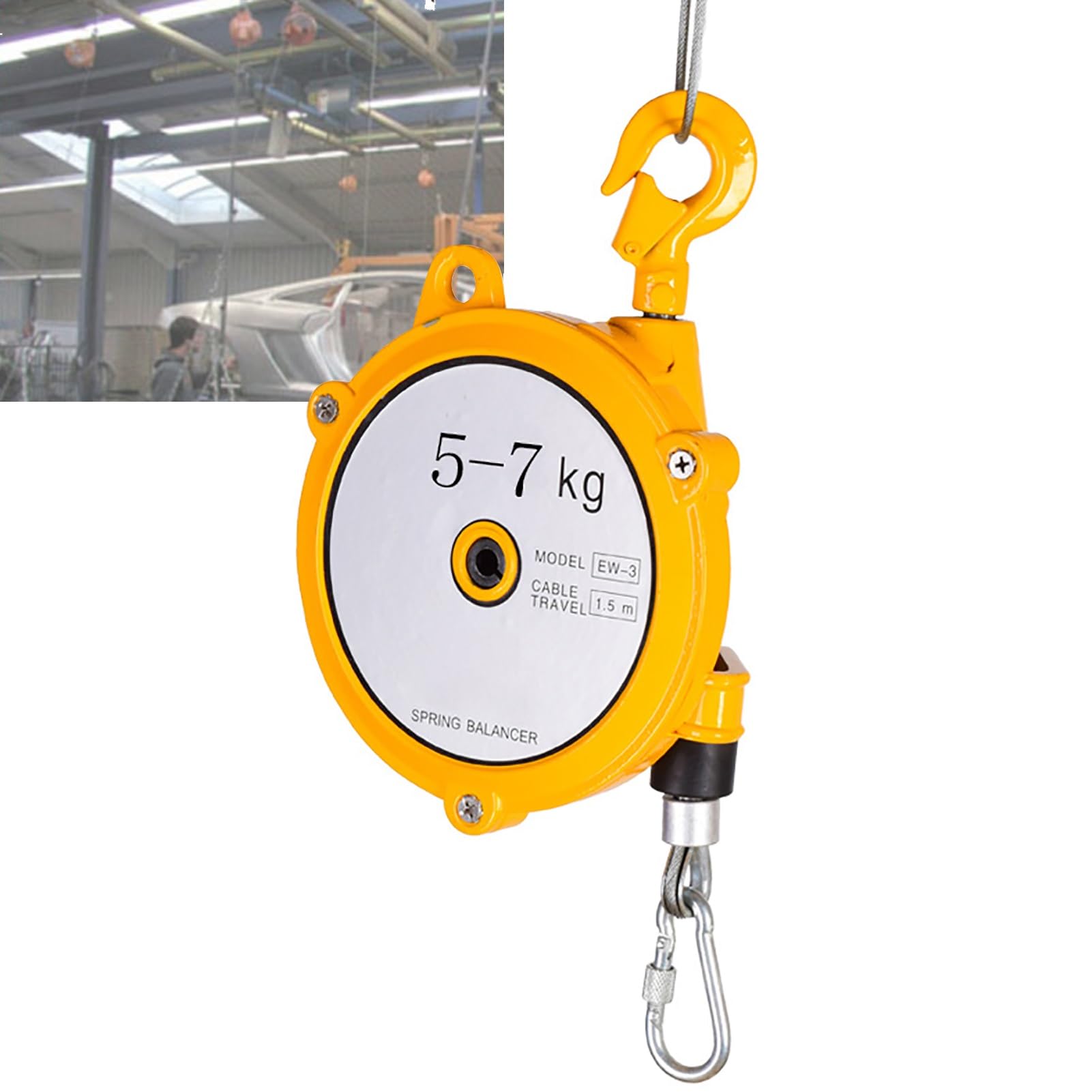 Equilibrador de herramientas de resorte retráctil resistente de 60 a 70 kg, soporte de herramientas de autobloqueo para colgar, transportar y quitar herramientas, equilibrador de herramientas duradero
