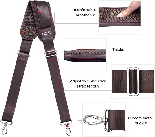 Miniatura 2 de UOZL Correas de hombro de 59 pulgadas con acolchado fijo ultra grueso para bolsa de portátil, bolsa de mensajero, bolsa de herramientas para